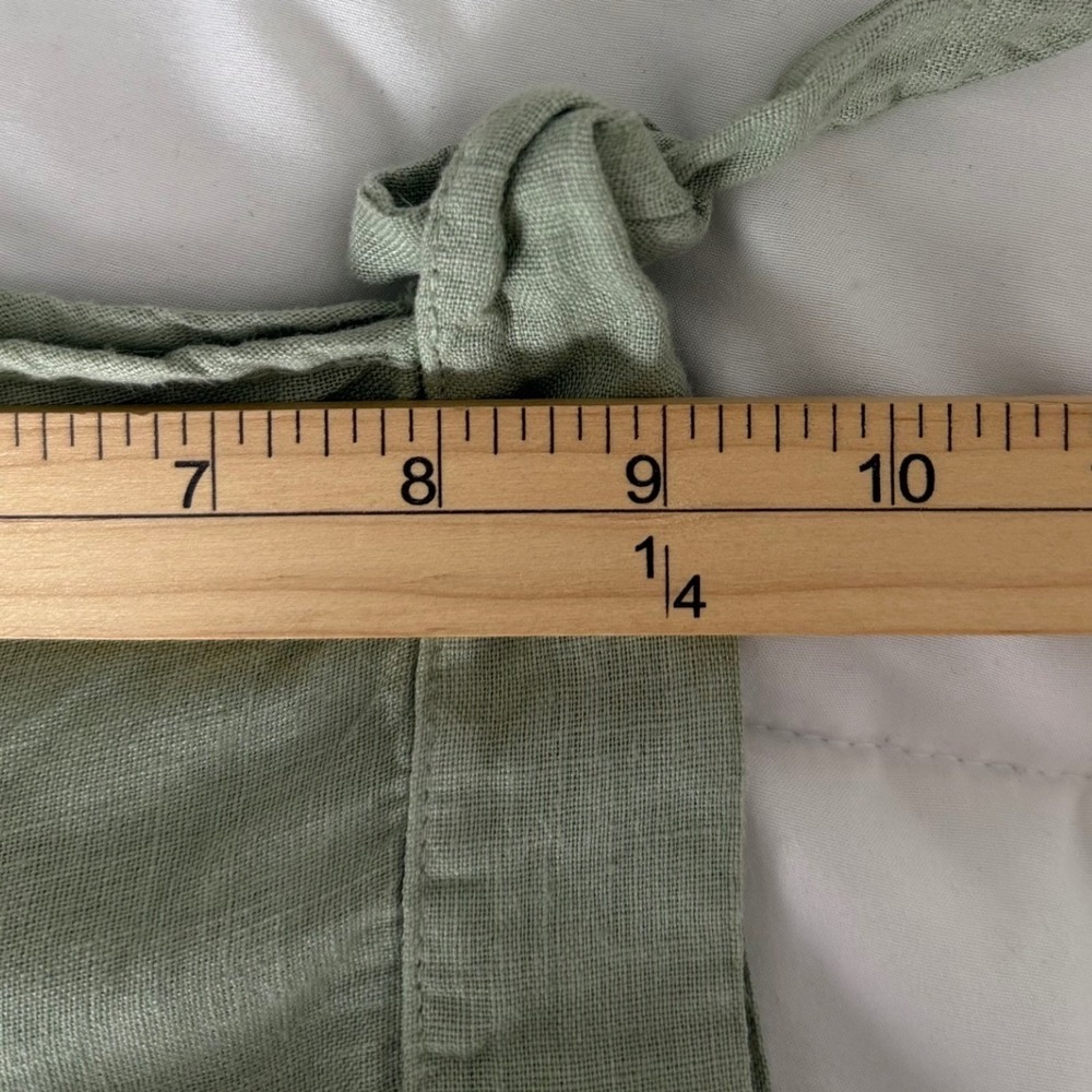 Terzo Millennio Minimalist Sage Green 100% Linen Midi Dress Made in Italy Size M - Picture 11 of 12